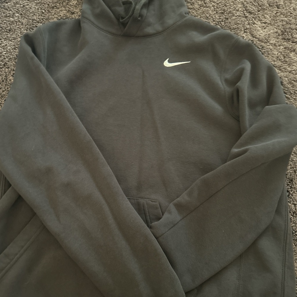 Nike Charcoal Hoodie with White Swoosh